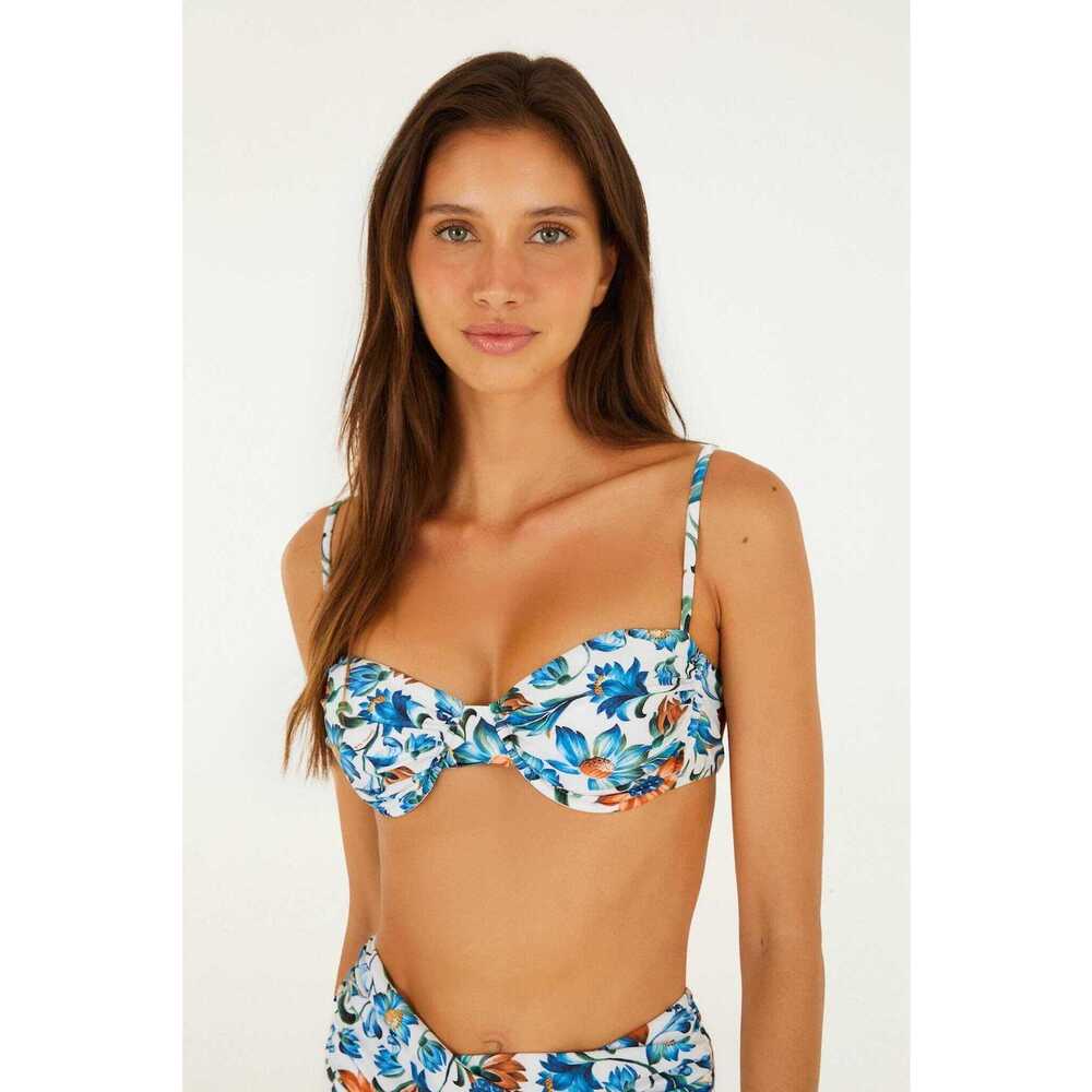 FARM Rio Off-White Flora Tile Underwire Bikini Top Size SFLORA TILE OFF-WHITE /